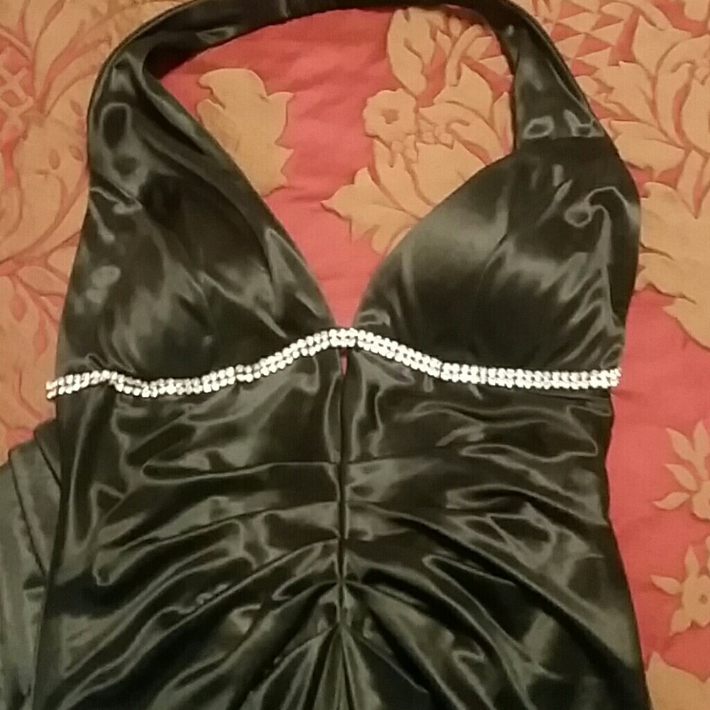 Long slinky ruched dress
